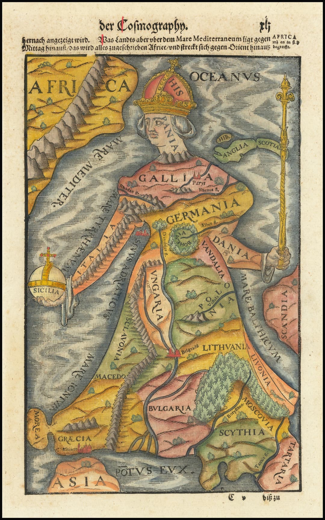 Europa Regina, Johannes Putsch; popularized by Sebastian Münster