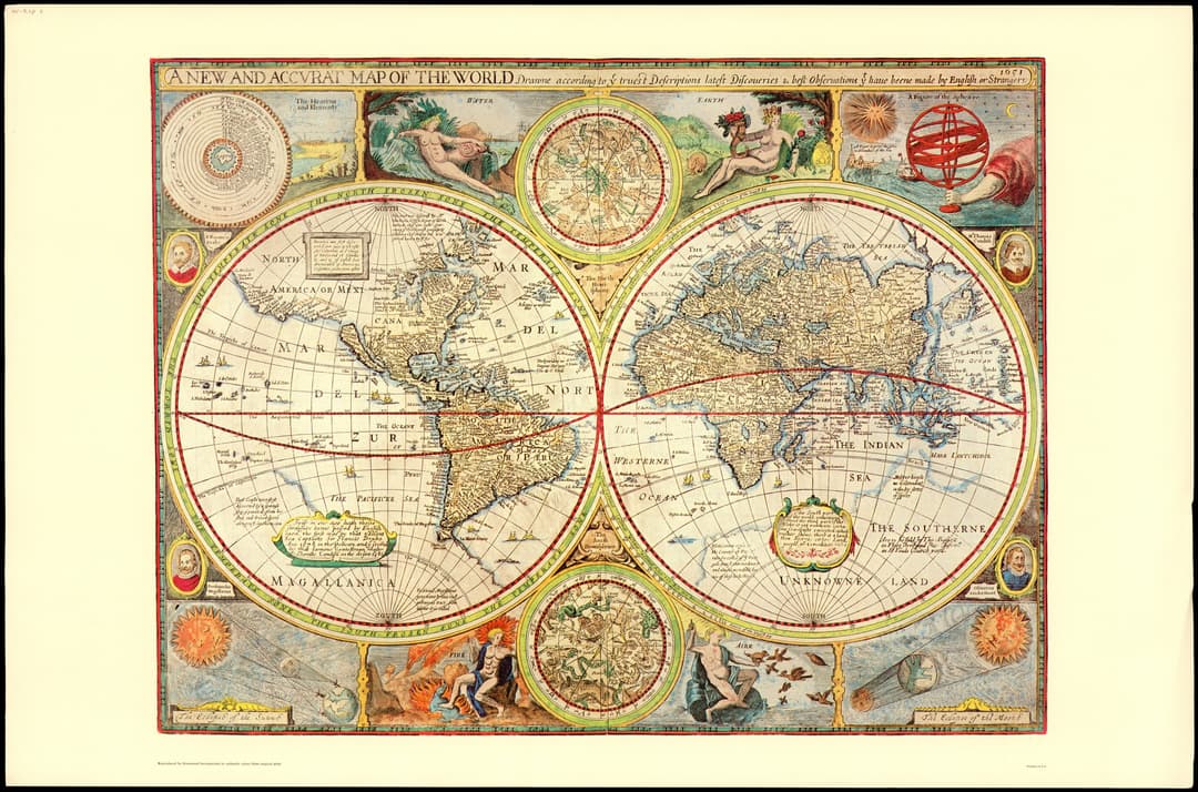 A New and Accurat Map of the World, John Speed