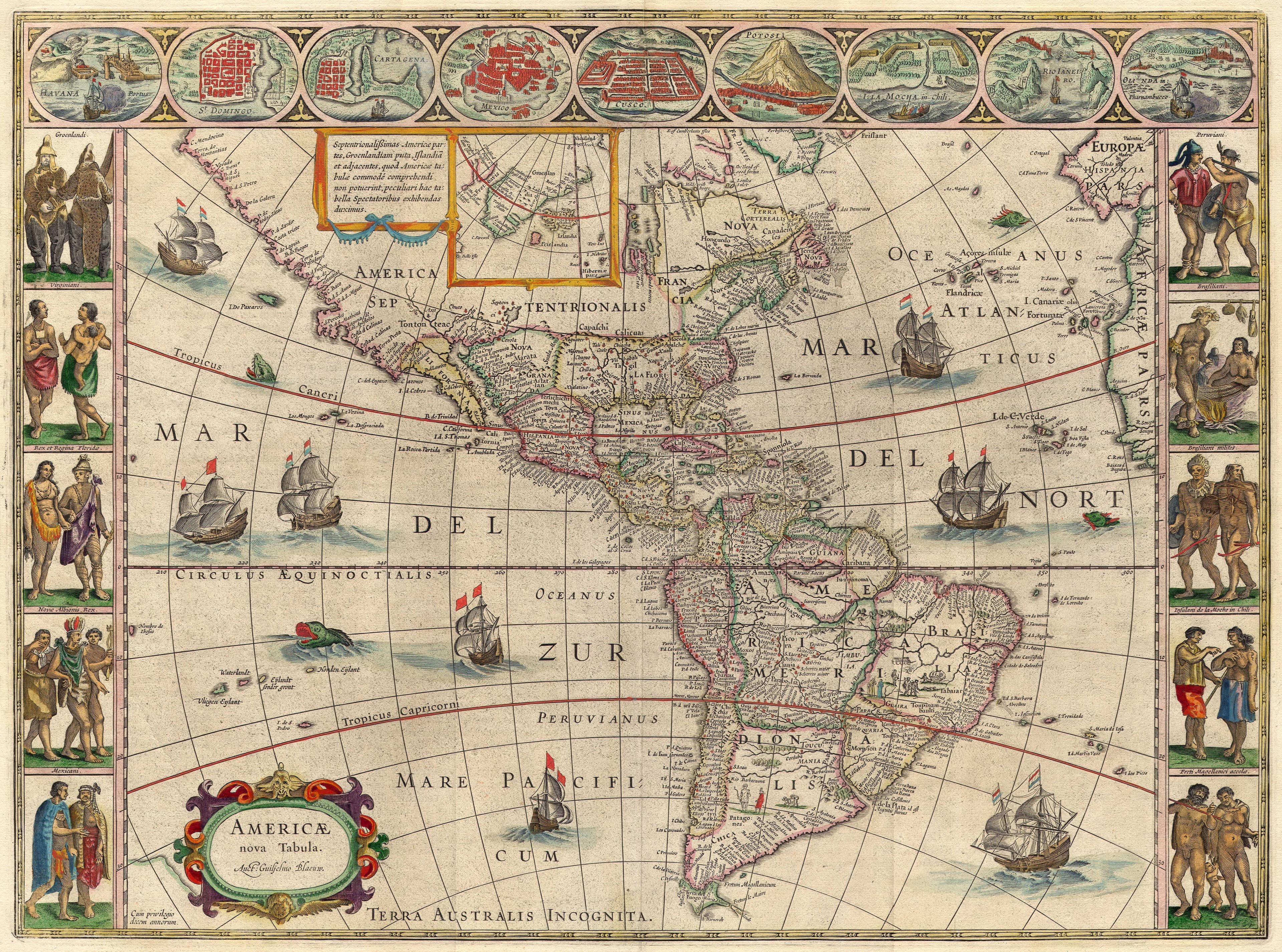 The Americas — Americae Nova Tabula, Willem Blaeu, c. 1617